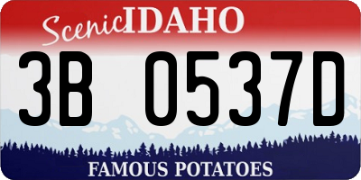 ID license plate 3B0537D