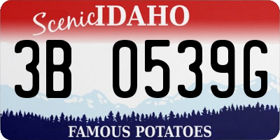 ID license plate 3B0539G