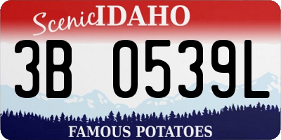 ID license plate 3B0539L