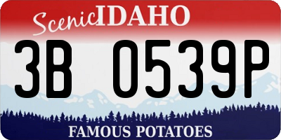 ID license plate 3B0539P