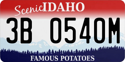 ID license plate 3B0540M