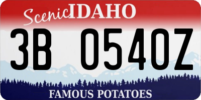 ID license plate 3B0540Z