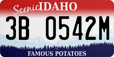 ID license plate 3B0542M