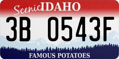 ID license plate 3B0543F