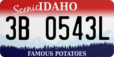 ID license plate 3B0543L