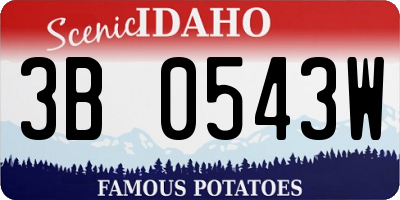 ID license plate 3B0543W
