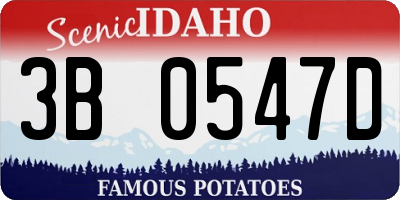 ID license plate 3B0547D
