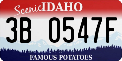 ID license plate 3B0547F