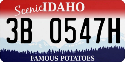 ID license plate 3B0547H