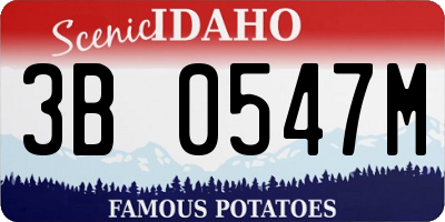 ID license plate 3B0547M