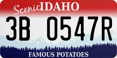 ID license plate 3B0547R