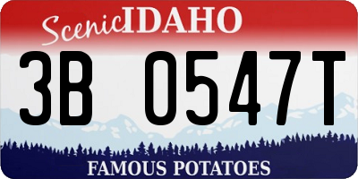 ID license plate 3B0547T