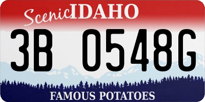 ID license plate 3B0548G