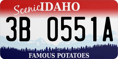 ID license plate 3B0551A