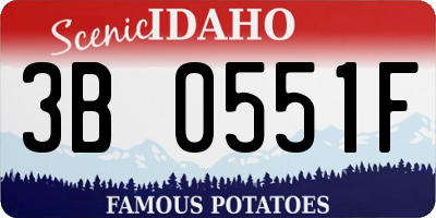 ID license plate 3B0551F