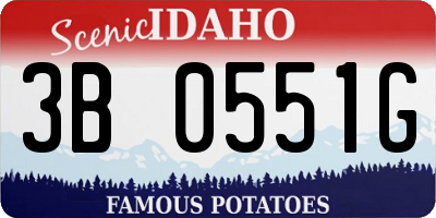 ID license plate 3B0551G