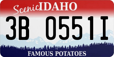 ID license plate 3B0551I