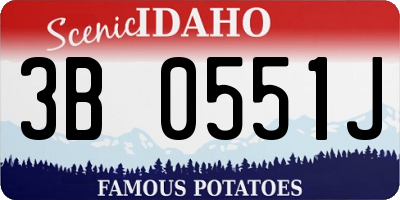 ID license plate 3B0551J