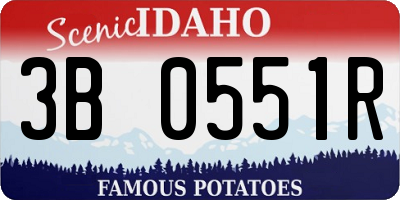 ID license plate 3B0551R