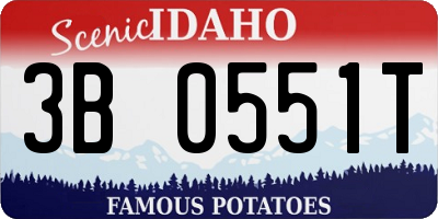 ID license plate 3B0551T