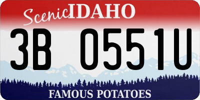 ID license plate 3B0551U