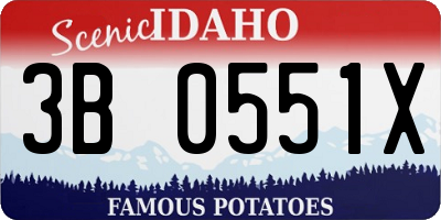 ID license plate 3B0551X