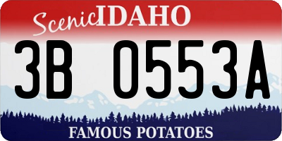 ID license plate 3B0553A