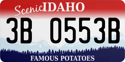 ID license plate 3B0553B