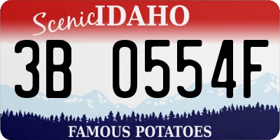 ID license plate 3B0554F