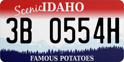 ID license plate 3B0554H