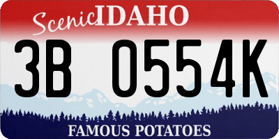 ID license plate 3B0554K
