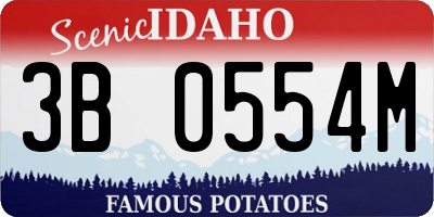 ID license plate 3B0554M