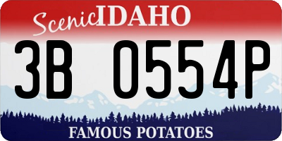 ID license plate 3B0554P