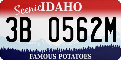 ID license plate 3B0562M