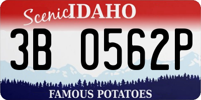 ID license plate 3B0562P