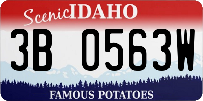 ID license plate 3B0563W