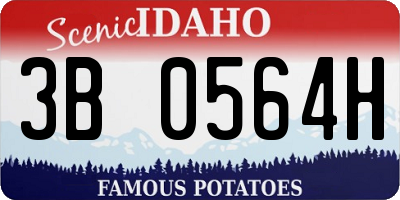 ID license plate 3B0564H
