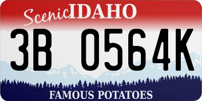 ID license plate 3B0564K