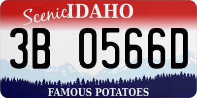 ID license plate 3B0566D