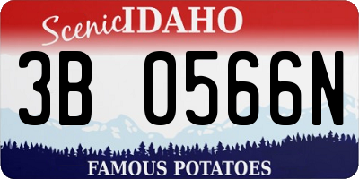 ID license plate 3B0566N