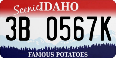 ID license plate 3B0567K