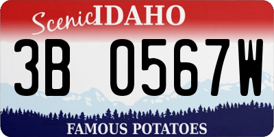 ID license plate 3B0567W