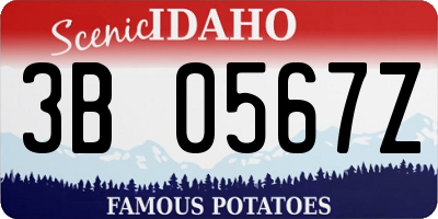 ID license plate 3B0567Z