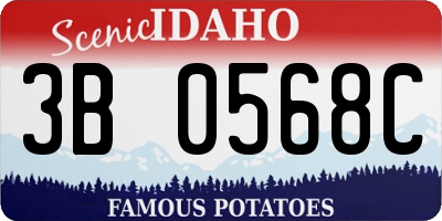 ID license plate 3B0568C