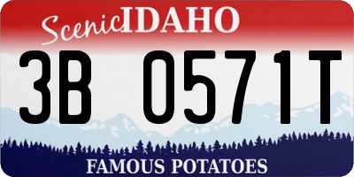 ID license plate 3B0571T