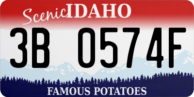 ID license plate 3B0574F