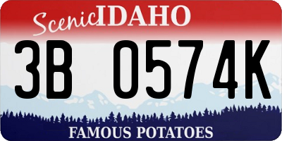 ID license plate 3B0574K