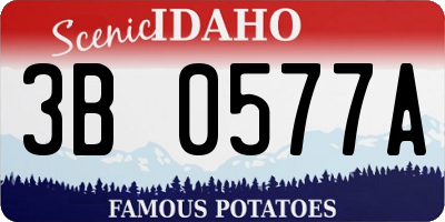 ID license plate 3B0577A
