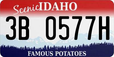 ID license plate 3B0577H
