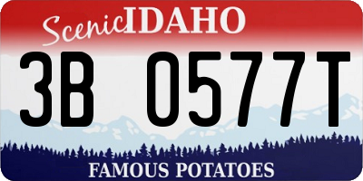 ID license plate 3B0577T